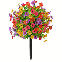 Artificial Violet Ground Plug Flowers for Outdoor Garden & Balcony Decor
