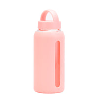 2025 New Glass Water Bottle with Silicone Sleeve and Time Marker, Large Capacity Portable Outdoor Travel Mug