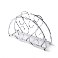 Half-Round Iron Art Tissue Holder Stand, Living Room Napkin Dispenser, Vertical Paper Towel Storage, Stainless Steel
