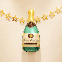 Champagne Bottle & Glass Crown Foil Balloon Set for Birthday & Anniversary Decorations