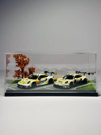 1/64 Scale Diecast Car Model Display Case with Parking Lot Diorama Dustproof Storage Box