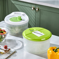 Manual Salad Spinner and Vegetable Dehydrator with Slicer