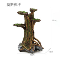 Aquarium Resin Moss Tree Trunk Decoration for Fish Tank Landscaping
