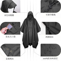 3-in-1 Multifunctional Rain Poncho Tarp Ground Sheet for Hiking and Cycling