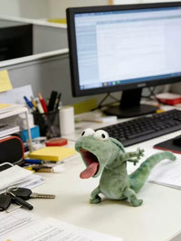 Funny Mint Green Lizard Plush Toy Keychain for Friends and Kids