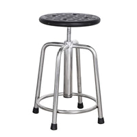 Adjustable Stainless Steel Swivel Stool with Backrest for Medical, Workshop, or Bar Use