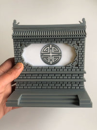 Traditional Chinese Cloud and Longevity Motif Miniature Wall Decor for Aquariums and Landscaping