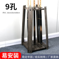 9-Hole Freestanding Billiard Cue Rack, Vintage Style Pool Cue Holder for Game Room