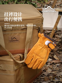 Campstory Heat Resistant Leather BBQ Gloves for Grilling and Outdoor Cooking