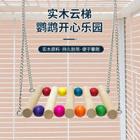 Parrot Bird Perch Swing Ladder Chew Toy for Cages