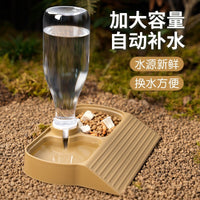Reptile Water and Food Bowl with Bottle for Turtles, Lizards, Geckos, Chameleons, and Snakes