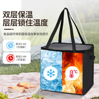 Portable Folding Camping Cart with Cooler Bag - Insulated Shopping Trolley and Storage Box