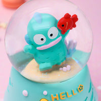 Cute Glowing Snow Globe Music Box with Clownfish Figurine, Creative Resin Desktop Ornament for Kids