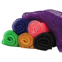 African Exfoliating Net Bath Sponge with Drawstring, High Elasticity Nylon Shower Scrubber for Sauna and Body Exfoliation