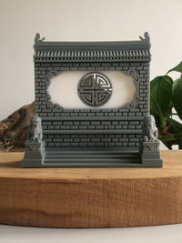 Traditional Chinese Cloud and Longevity Motif Miniature Wall Decor for Aquariums and Landscaping