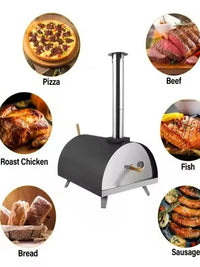 21-inch Outdoor Charcoal Pizza Oven and BBQ Grill Combo for Patio Camping Picnics, Thickened Rust-proof High-Temperature Resistant