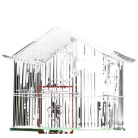Small Parrot Bird Cage for Peony Tiger Skin Pearl Birds, Home Ornamental Large Luxury Villa Birdcage