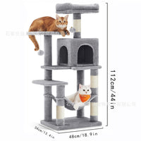 Multi-Level Cat Tree Condo with Scratching Posts and Perches for Large Cats