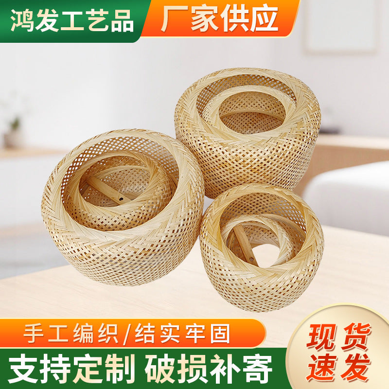 Bamboo Woven Retractable Chandelier for Teahouse Restaurant Hotel Hotpot
