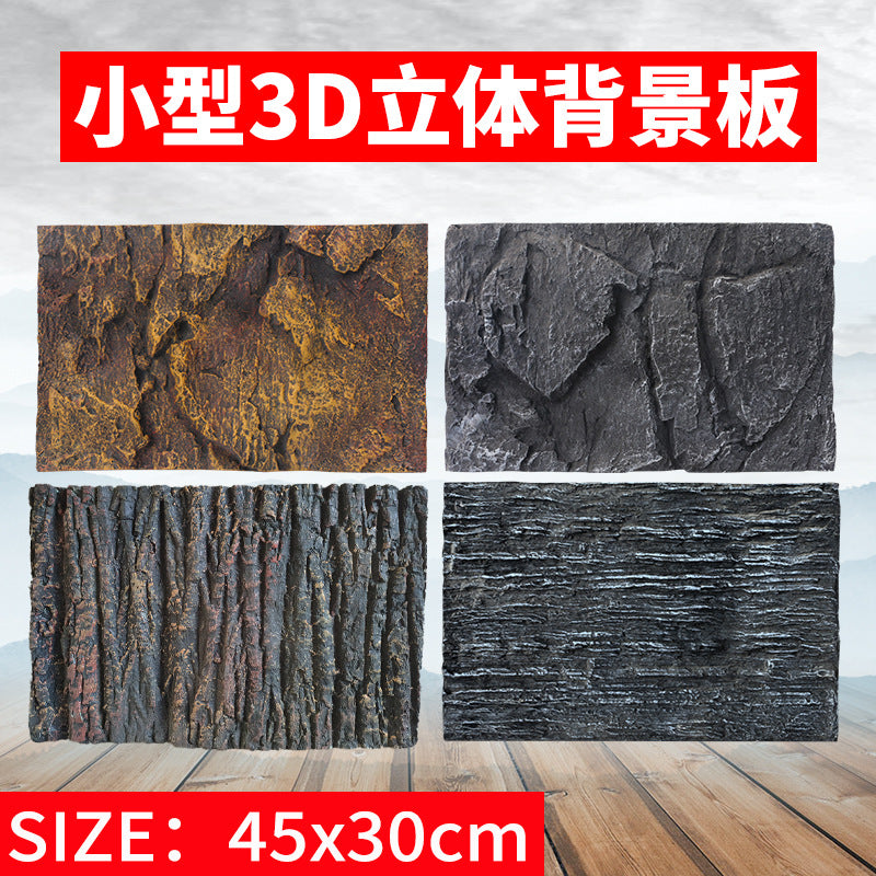3D Reptile Tank Background Rock Decor for Aquariums and Turtle Tanks, 45x28cm