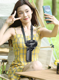 Portable Handheld Fan with LED Flashlight, Rechargeable Personal Fan for Travel, Desk, and Neck, Long-Lasting Battery