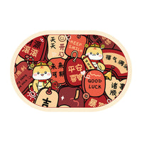 Chinese New Year Diatomaceous Earth Bath Mat - Non-Slip Absorbent Bathroom Floor Mat