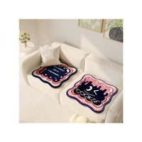 Cartoon Faux Cashmere Seat Cushion for Office Chairs and Sofas, Non-Slip and Wear-Resistant