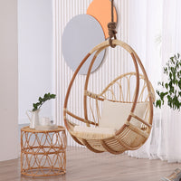 Nordic Simple Rattan Hanging Basket Chair Indoor Swing Woven Natural Rattan Bird's Nest Rocking Chair for Balcony