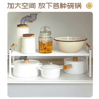 2-Tier Under-Sink Kitchen Organizer Rack for Cabinets and Countertops