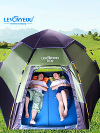 Self-Inflating Hexagonal Camping Mat, 5cm Thick, Moisture-Proof, Portable Sleeping Pad for Outdoor Activities