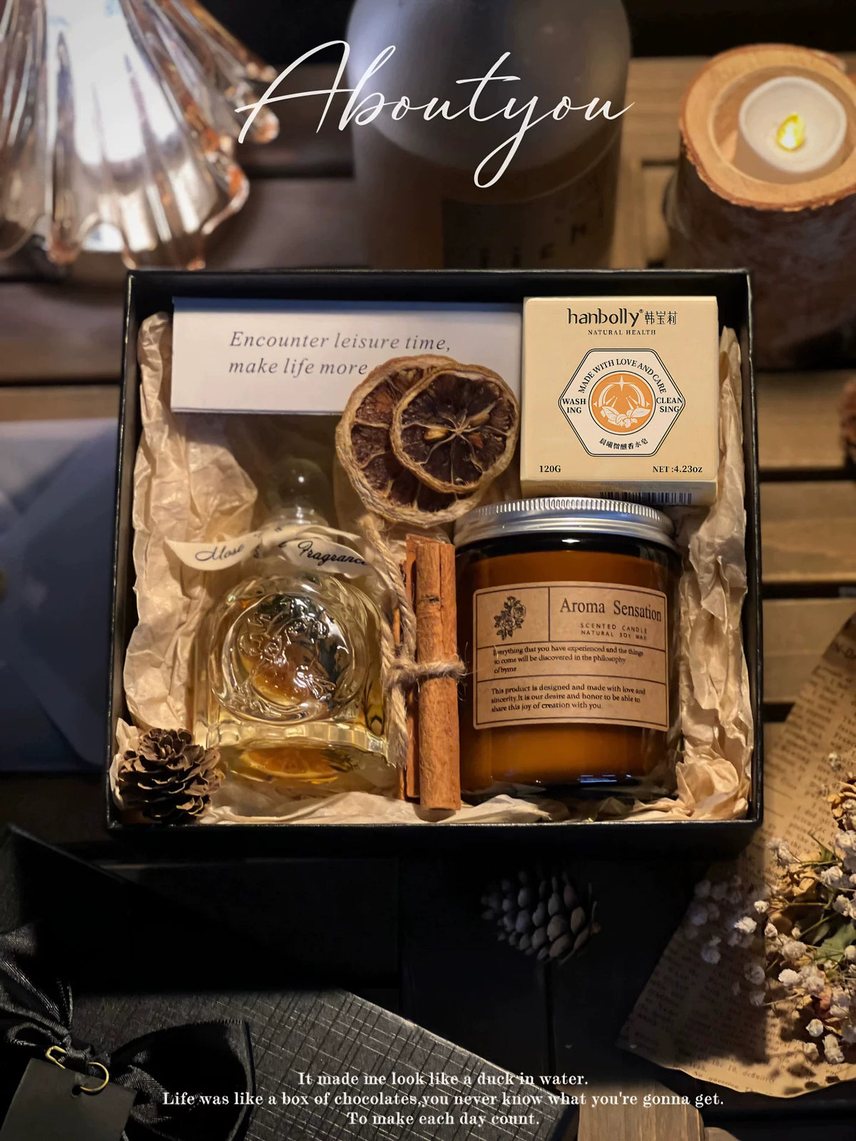 Aromatherapy Candle Gift Box for Best Friend, Girlfriend, Graduation, Sleep Aid