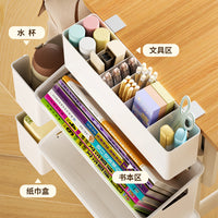Student Desk Side Organizer with Tissue Box and Hook for Classroom Storage