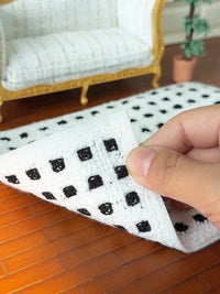 Miniature Dollhouse Rug for BJD OB11 Dolls - Plush Carpet Model for 1/8 1/12 Scale Doll Houses