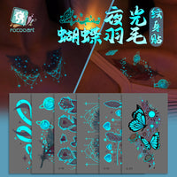Luminous Butterfly Temporary Tattoos for Music Festivals - Waterproof & Semi-Permanent Face/Body Stickers