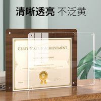 A4 Wooden Certificate Frame with Acrylic Panel for Awards and Diplomas