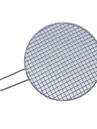 Stainless Steel Round BBQ Grill Grate with Handles for Outdoor Camping and Home Use