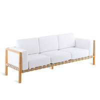 Outdoor Nordic Rattan Sofa for Patio Garden, Modern Minimalist Design