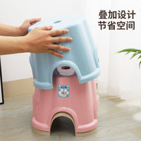 Thickened Plastic Round Stool for Adults and Children, Bathroom Shower Stool