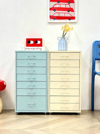 35cm Wide Metal Storage Cabinet with Multi-Layer Drawers for Living Room Snacks and Sundries