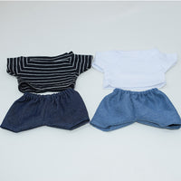 Doll Clothes Set for 15/20cm Cotton Dolls - T-shirt, Shorts, and Accessories