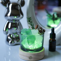 Natural Crystal Diffuser Stone with Essential Oil and Dried Flowers, Home Decor and Gift