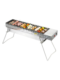 Automatic Rotating BBQ Grill for Outdoor Camping and Home Use, Stainless Steel Self-Service Skewer Roaster