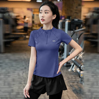 Women's Quick-Dry Short Sleeve Workout Top for Running & Training