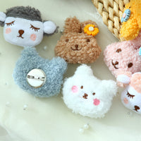 Cartoon Plush Animal Brooch Pin for Clothing Bags Kids Backpacks