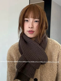 Knitted Scarf for Women, Solid Color, Warm and Thick Neck Warmer