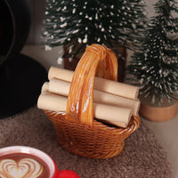 1:12 Miniature Dollhouse Fireplace Set with Christmas Decor for Living Room Scene