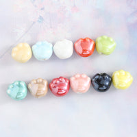 Candy Color Plated Bear Paw Ceramic Beads for DIY Jewelry Making