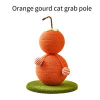 Pet Cat Scratching Post with Sisal Rope and Playful Vegetable Designs