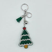 Christmas Rhinestone Tassel Keychain Bag Charm