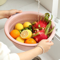 Double-Layer Kitchen Strainer Basket with Bowl for Washing Vegetables and Fruits